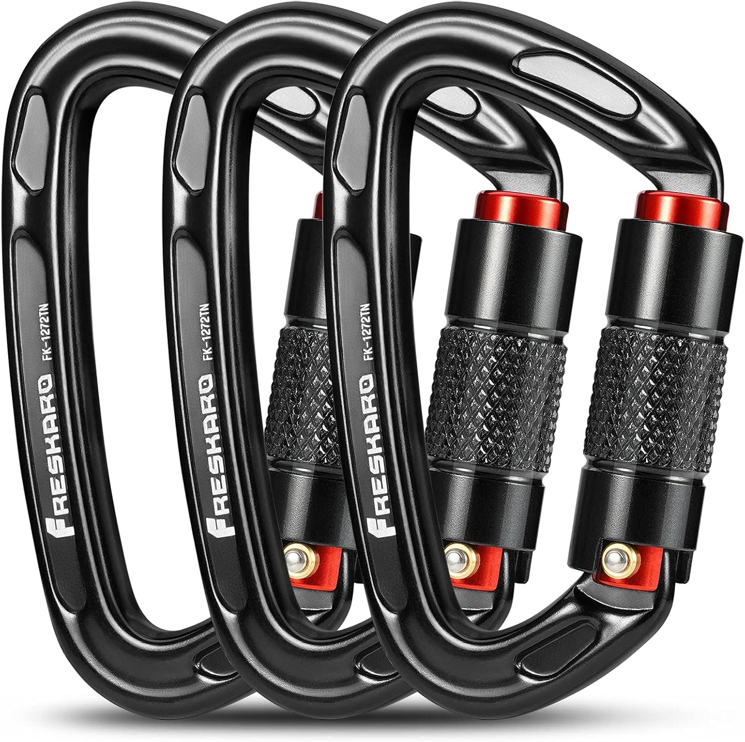 FresKaro UIAA Certified 25KN Auto Locking Climbing Carabiner Clips