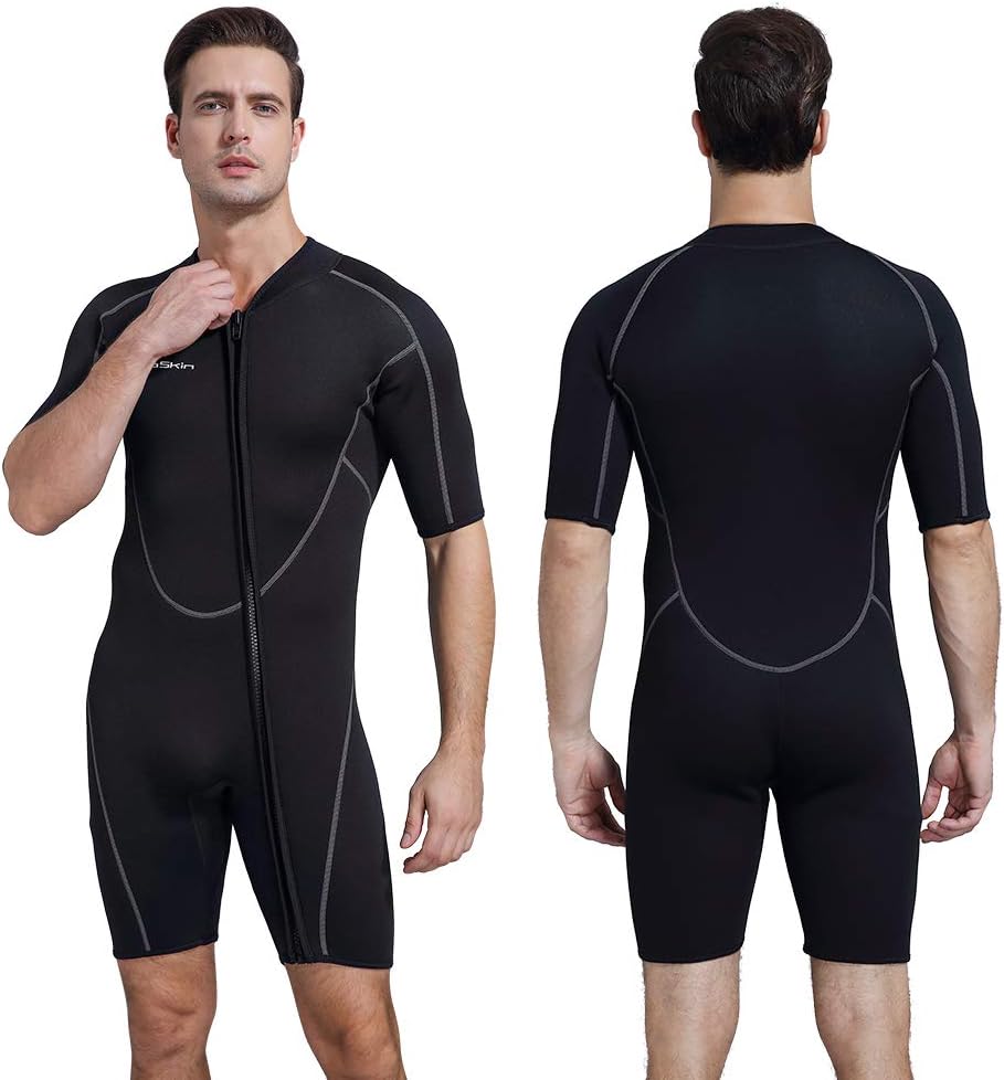 Seaskin Mens 3mm Shorty Front Zip Wetsuit