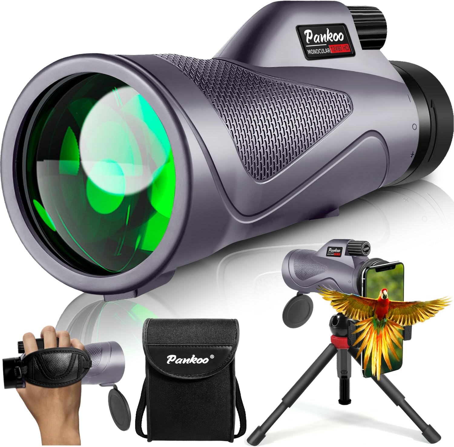 Pankoo 12x60 Purple Monocular Telescope